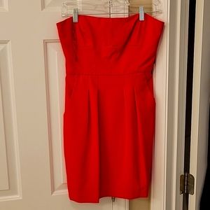 BCBG strapless little red dress